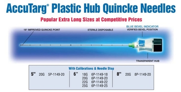 Picture of AccuTarg® Plastic Hub Quincke Needles